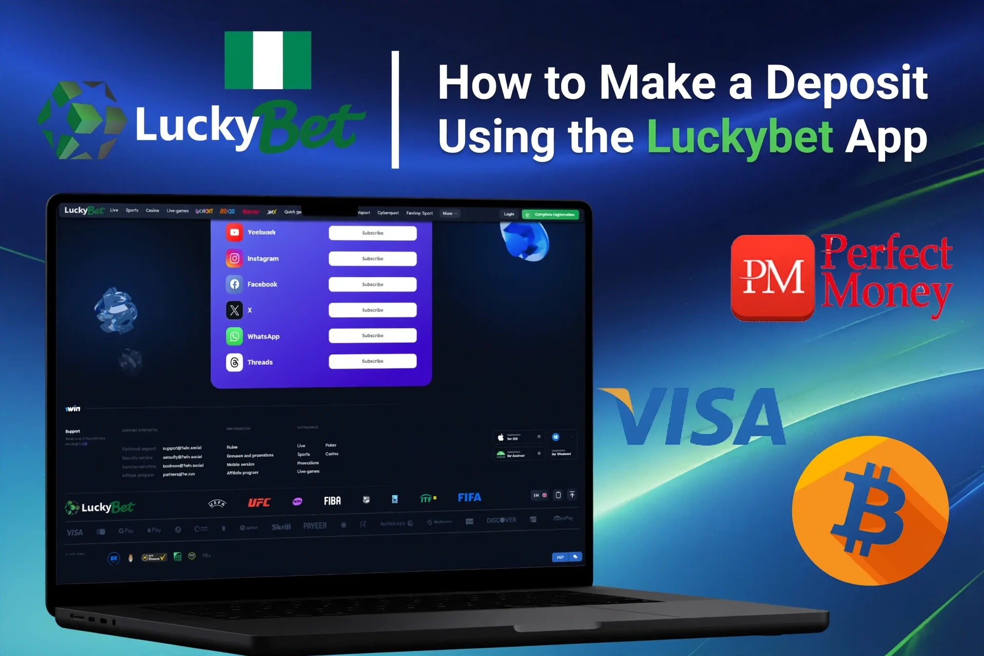 Registration process on the LuckyBet mobile app with social login options