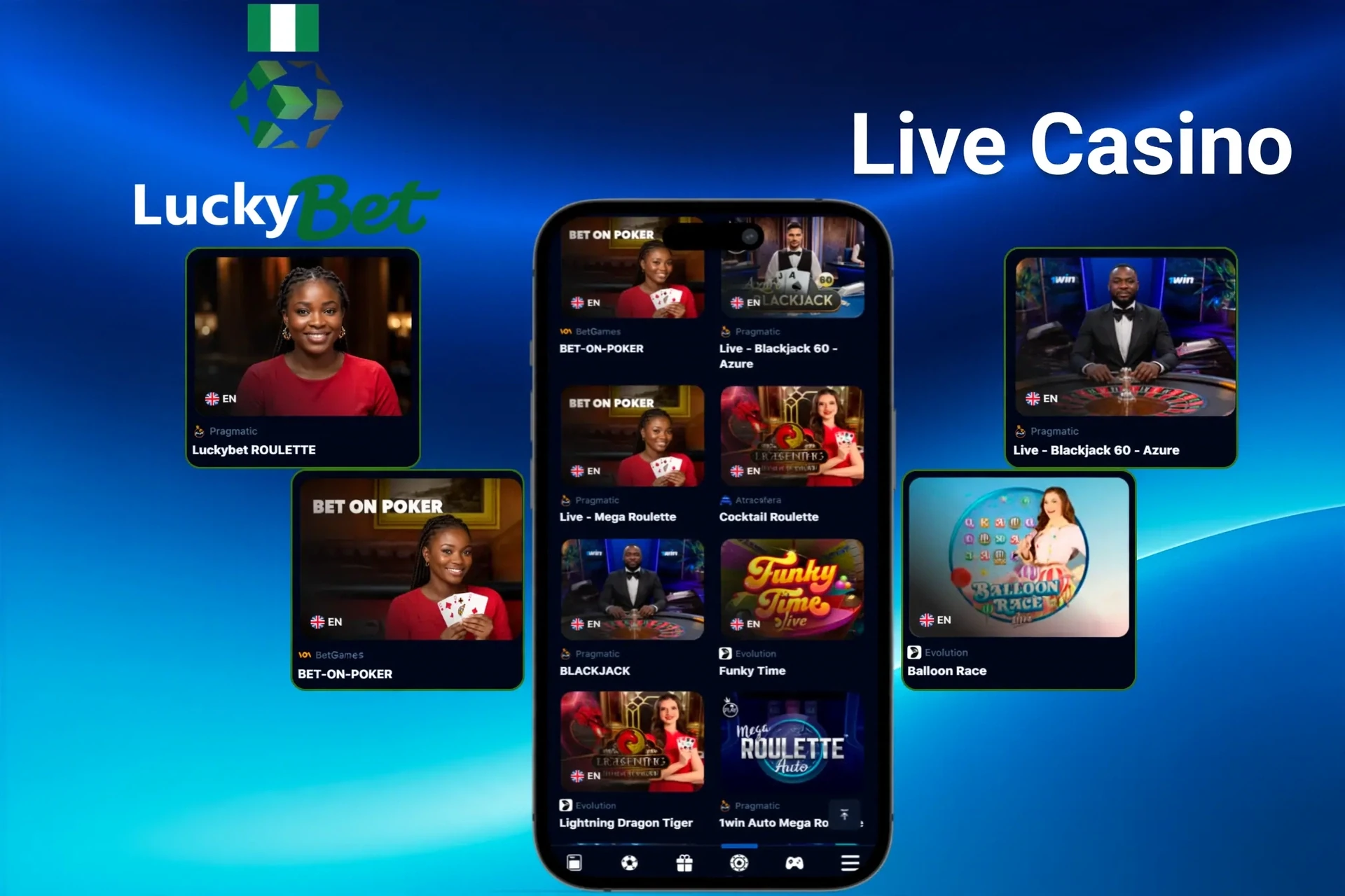 Live dealer tables and streamed casino games on mobile and desktop
