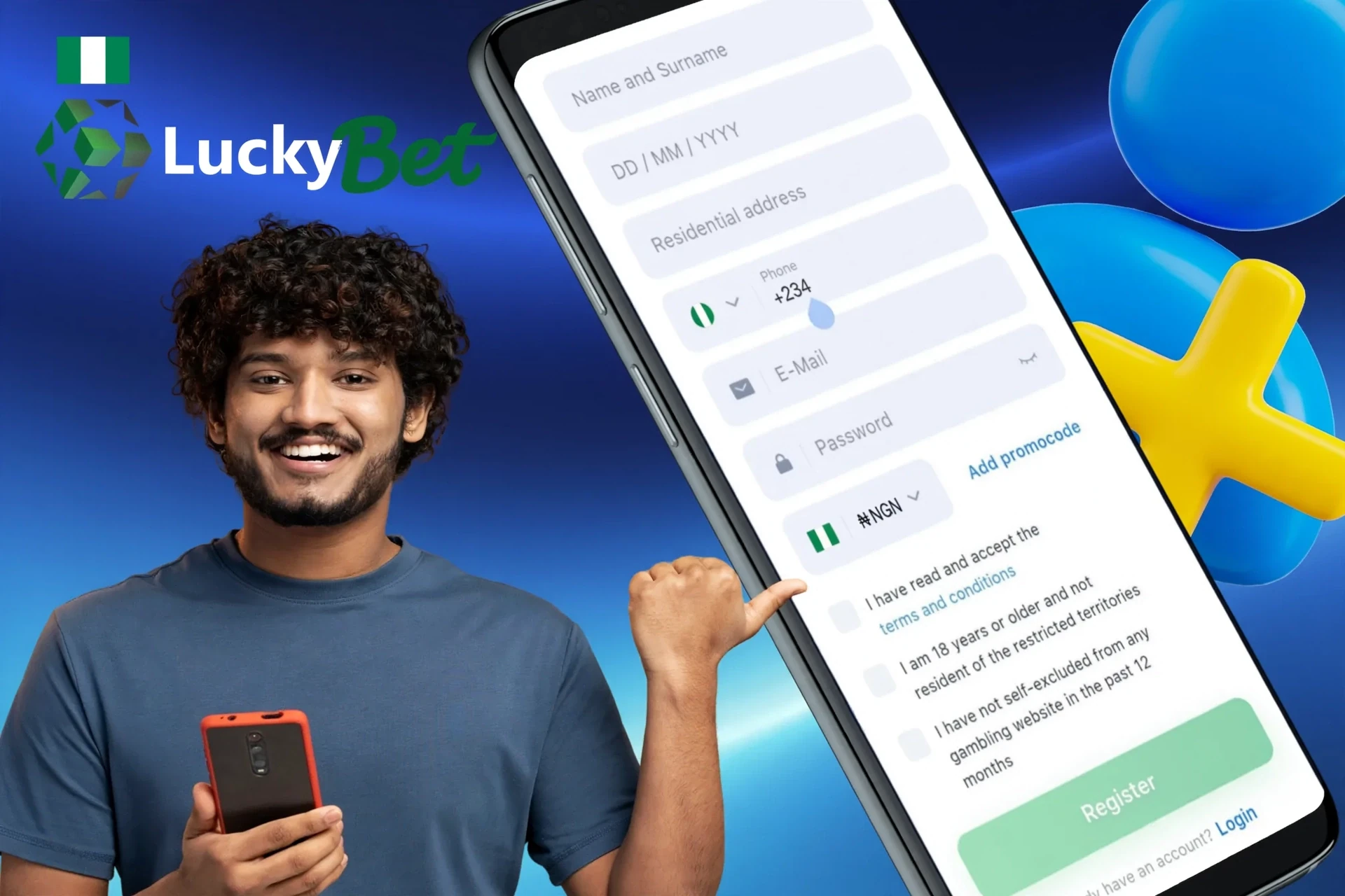 Information about the registration process using the mobile application
